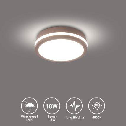 Brilagi - Plafoniera LED da esterno BENE LED/18W/230V Ø 21,5 cm marrone IP54