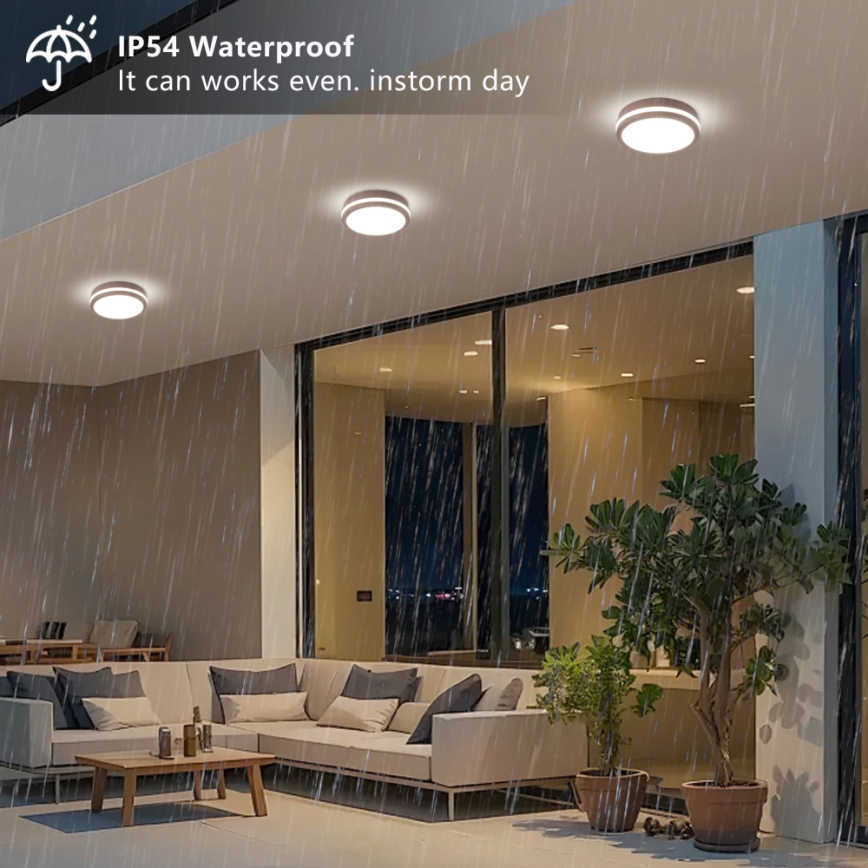 Brilagi - Plafoniera LED da esterno BENE LED/18W/230V Ø 21,5 cm marrone IP54