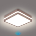 Brilagi - Plafoniera LED da esterno con sensore BENE LED/18W/230V 21,5x21,5 cm marrone IP54