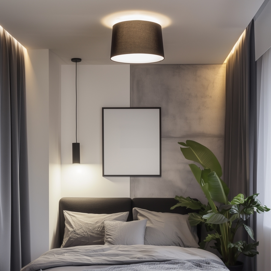 Brilagi - Plafoniera LED da soffitto CERIA 1xE27/40W/230V Ø 45 cm nero