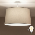 Brilagi - Plafoniera LED da soffitto CERIA 1xE27/60W/230V Ø 45 cm bianco/grigio