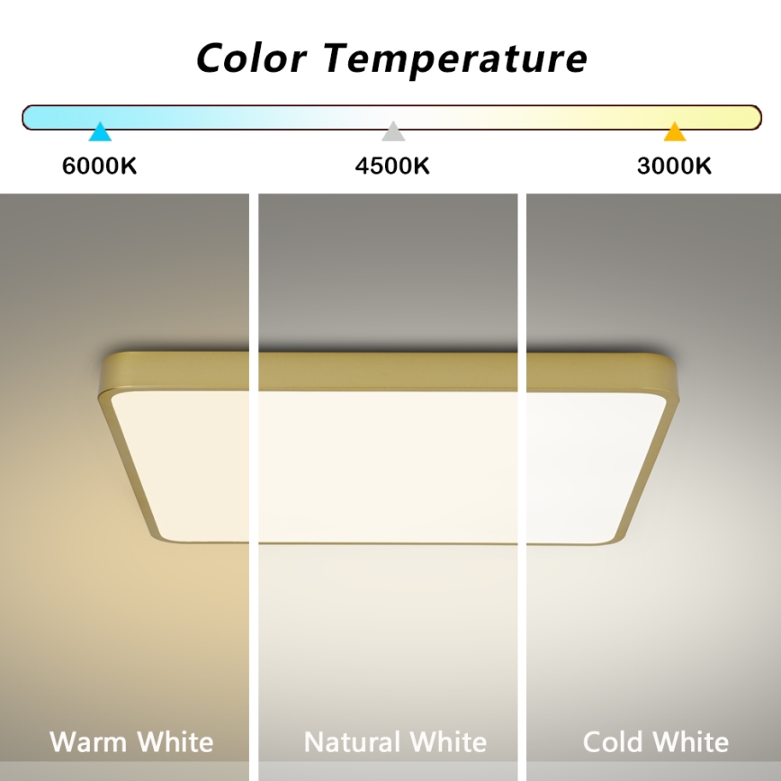 Brilagi - Plafoniera LED da soffitto POOL LED/48W/230V 3000/4500/6000K 50x50 cm dorata