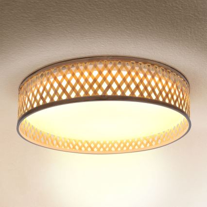 Brilagi - Plafoniera LED dimmerabile CAMILA LED/48W/230V 3000-6500K bambù diametro 40 cm + telecomando