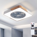 Brilagi - Plafoniera LED dimmerabile con ventilatore LED/38W/230V 3000-6500K 3000-6500K 50x50 cm bianco/rovere + telecomando