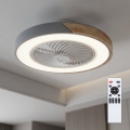 Brilagi - Plafoniera LED dimmerabile con ventilatore LED/38W/230V 3000-6500K 3000-6500K Ø 50 cm grigio/rovere + telecomando