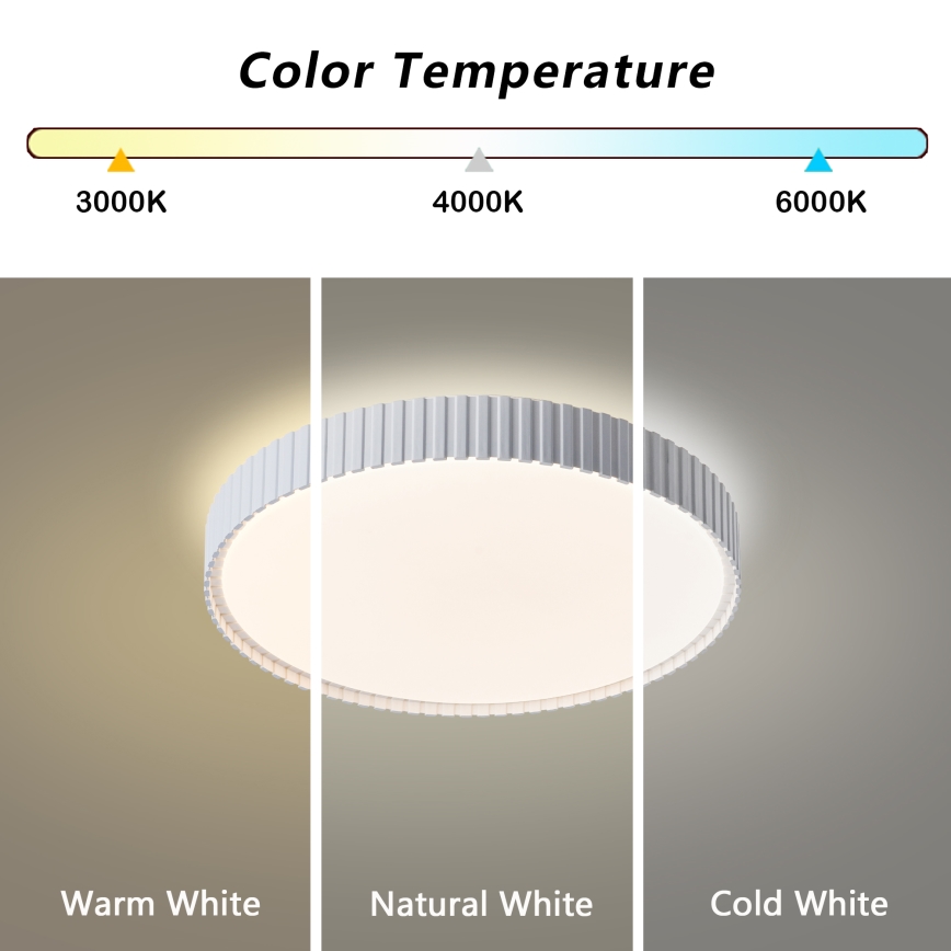 Brilagi - Plafoniera LED dimmerabile CORVO LED/54W/230V 3000-6000K bianco diam. 40 cm + telecomando