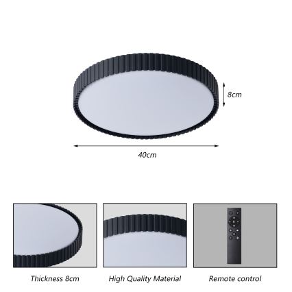Brilagi - Plafoniera LED dimmerabile CORVO LED/54W/230V 3000-6000K nera Ø 40 cm + telecomando