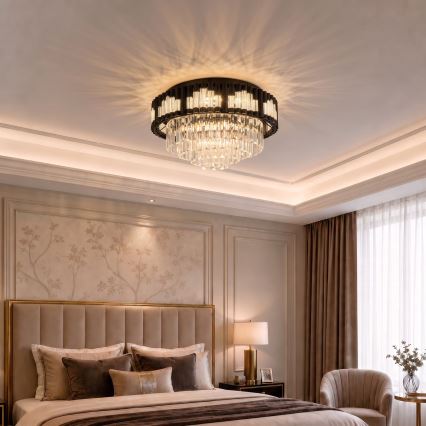 Brilagi - Plafoniera dimmerabile CROWN LED/41W/230V 3000-6000K Ø 48 cm nero + telecomando