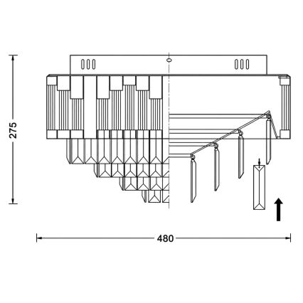 BRILAGI - Plafoniera dimmerabile CROWN LED/41W/230V 3000-6000K Ø 48 cm nero + telecomando