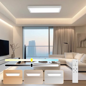 Brilagi - Plafoniera LED dimmerabile da bagno FRAME SMART LED/30W/230V 30x60 cm 3000-6000K IP44 bianco + telecomando