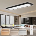 Brilagi - Plafoniera LED dimmerabile da bagno FRAME SMART LED/50W/230V 30x120 cm 3000-6000K IP44 nero + telecomando
