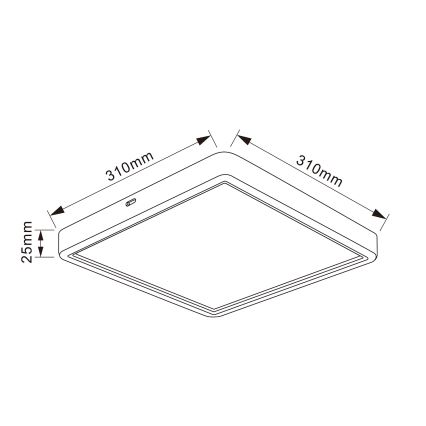 Brilagi - Plafoniera LED dimmerabile ESTELA SQUARE LED/36W/230V 3000-6500K 31x31 cm bianca + telecomando