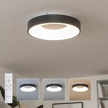 Brilagi - Plafoniera LED dimmerabile FALCON II LED/67W/230V 3000-6500K Ø 40 cm nera + telecomando