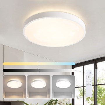 Brilagi - Plafoniera LED dimmerabile GLASS POOL DOUBLE LED/48W/230V 3000-6000K 40 cm bianca + telecomando