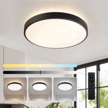 Brilagi - Plafoniera LED dimmerabile GLASS POOL DOUBLE LED/48W/230V 3000-6000K 40 cm nero + telecomando