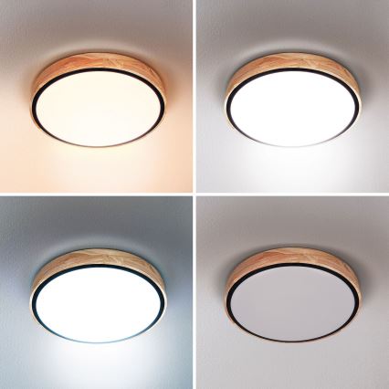 Brilagi - Plafoniera dimmerabile a LED GLORIA LED/48W/230V 3000-6500K rovere Ø 40 cm + telecomando