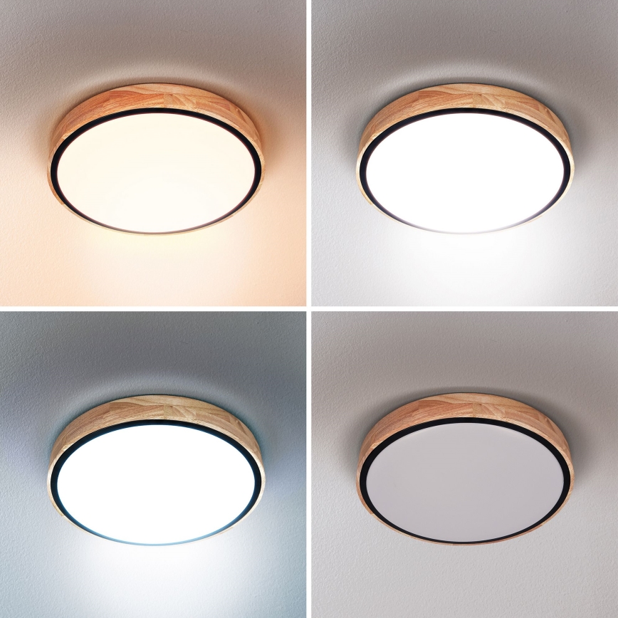 Brilagi - Plafoniera dimmerabile a LED GLORIA LED/48W/230V 3000-6500K rovere Ø 40 cm + telecomando