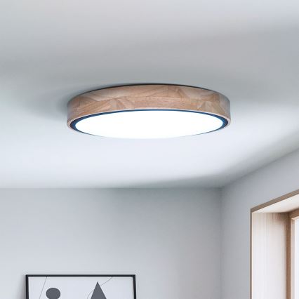 Brilagi - Plafoniera dimmerabile a LED GLORIA LED/48W/230V 3000-6500K rovere Ø 40 cm + telecomando