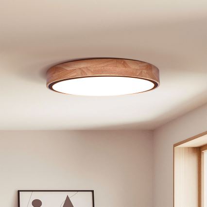 Brilagi - Plafoniera dimmerabile a LED GLORIA LED/48W/230V 3000-6500K rovere Ø 40 cm + telecomando