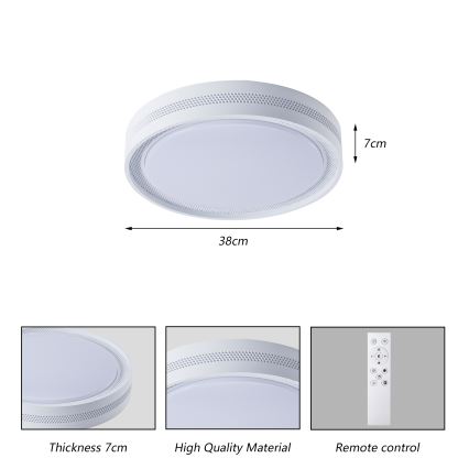 Brilagi - Plafoniera LED dimmerabile KREON LED/54W/230V 3000-6000K bianco Ø 38 cm + telecomando