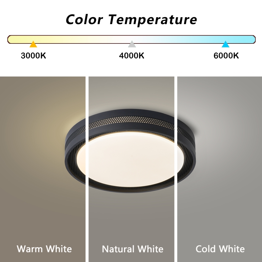 Brilagi - Plafoniera LED dimmerabile KREON LED/54W/230V 3000-6000K nera Ø 38 cm + telecomando