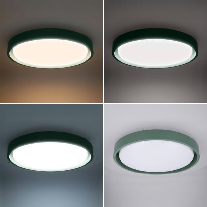 Brilagi - Plafoniera LED dimmerabile MATTEO LED/48W/230V 3000-6500K Ø 41 cm verde + telecomando incluso