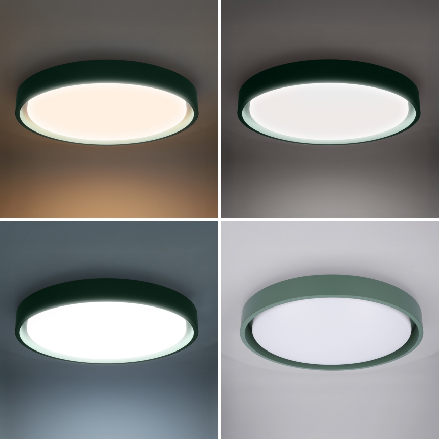 Brilagi - Plafoniera LED dimmerabile MATTEO LED/48W/230V 3000-6500K Ø 41 cm verde + telecomando incluso