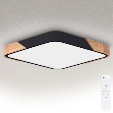 Brilagi - Plafoniera LED dimmerabile PILANA LED/48W/230V 3000-6500K rovere/nero 56x56 cm + telecomando