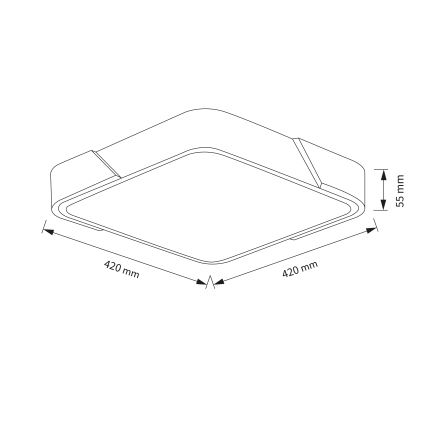 Brilagi - Plafoniera LED dimmerabile PILANA LED/48W/230V 3000-6500K rovere/bianco 42x42 cm + telecomando