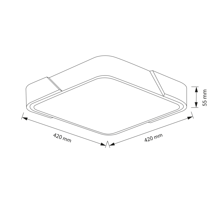 Brilagi - Plafoniera LED dimmerabile PILANA LED/48W/230V 3000-6500K rovere/bianco 42x42 cm + telecomando
