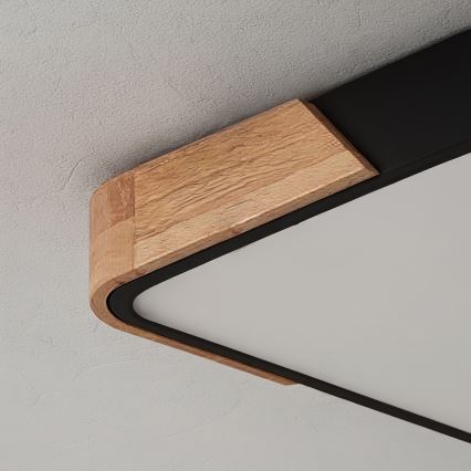 Brilagi - Plafoniera LED dimmerabile PILANA LED/48W/230V 3000-6500K rovere/nero 56x56 cm + telecomando