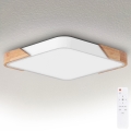 Brilagi - Plafoniera LED dimmerabile PILANA LED/60W/230V 3000-6500K rovere/bianco 56x56 cm + telecomando