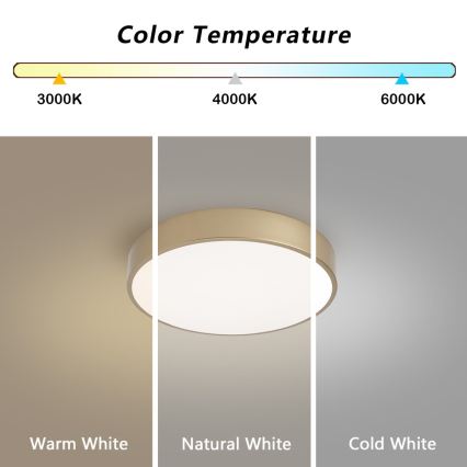 Brilagi - Plafoniera LED dimmerabile POOL LED/36W/230V 3000-6000K Ø 30 cm dorata + telecomando