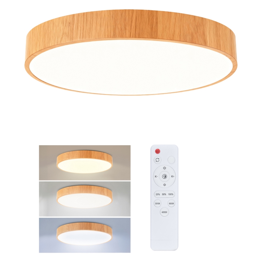 Brilagi - Plafoniera a LED dimmerabile POOL LED/36W/230V 3000-6000K Ø 30 cm finitura effetto legno + telecomando