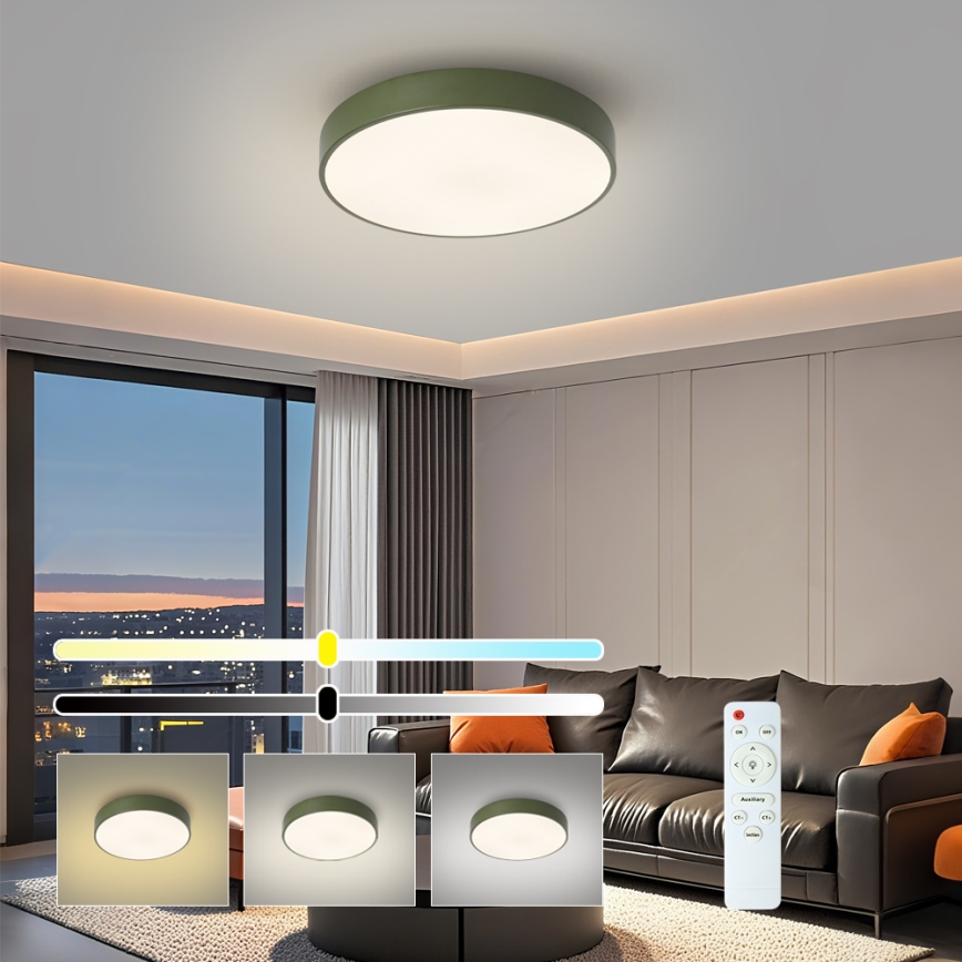 Brilagi - Plafoniera da soffitto dimmerabile POOL LED/48W/230V 3000-6000K Ø 40 cm verde + telecomando