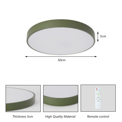 Brilagi - Plafoniera dimmerabile a LED POOL LED/60W/230V 3000-6000K Ø 50 cm verde + telecomando