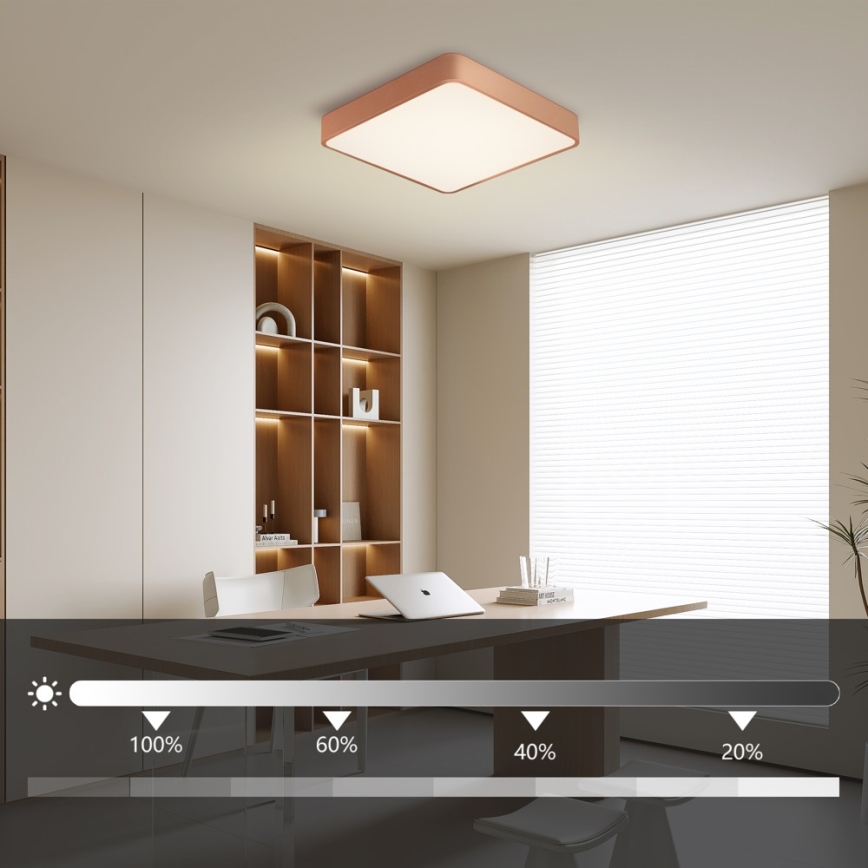 BRILAGI - Plafoniera LED dimmerabile POOL SQUARE LED/48W/230V 3000-6000K 50x50 cm bronzo + telecomando