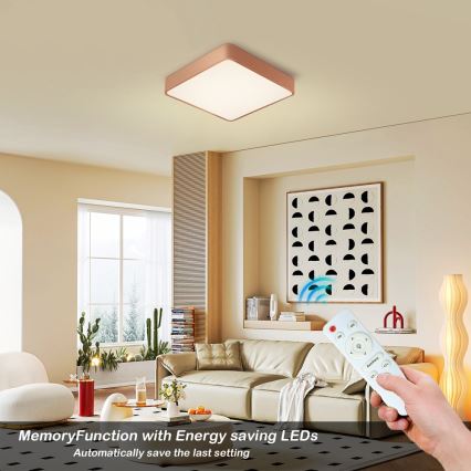 BRILAGI - Plafoniera LED dimmerabile POOL SQUARE LED/48W/230V 3000-6000K 50x50 cm bronzo + telecomando