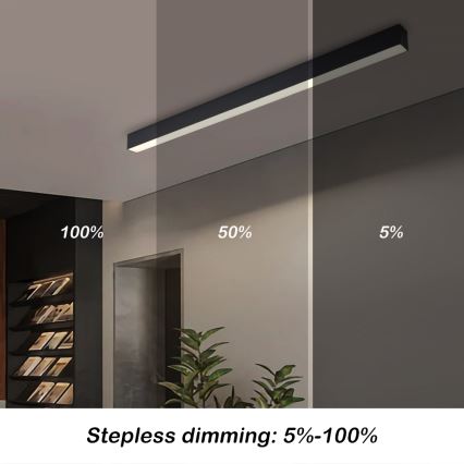 Brilagi - Plafoniera dimmerabile a LED SLEEKLINE SMART LED/40W/230V 3000-6000K Wi-Fi Tuya nera + telecomando