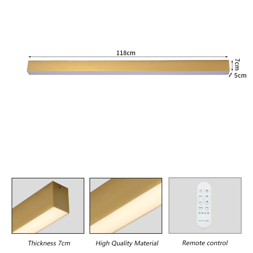 Brilagi - Plafoniera LED dimmerabile SLEEKLINE SMART LED/40W/230V 3000-6000K Wi-Fi Tuya oro + telecomando