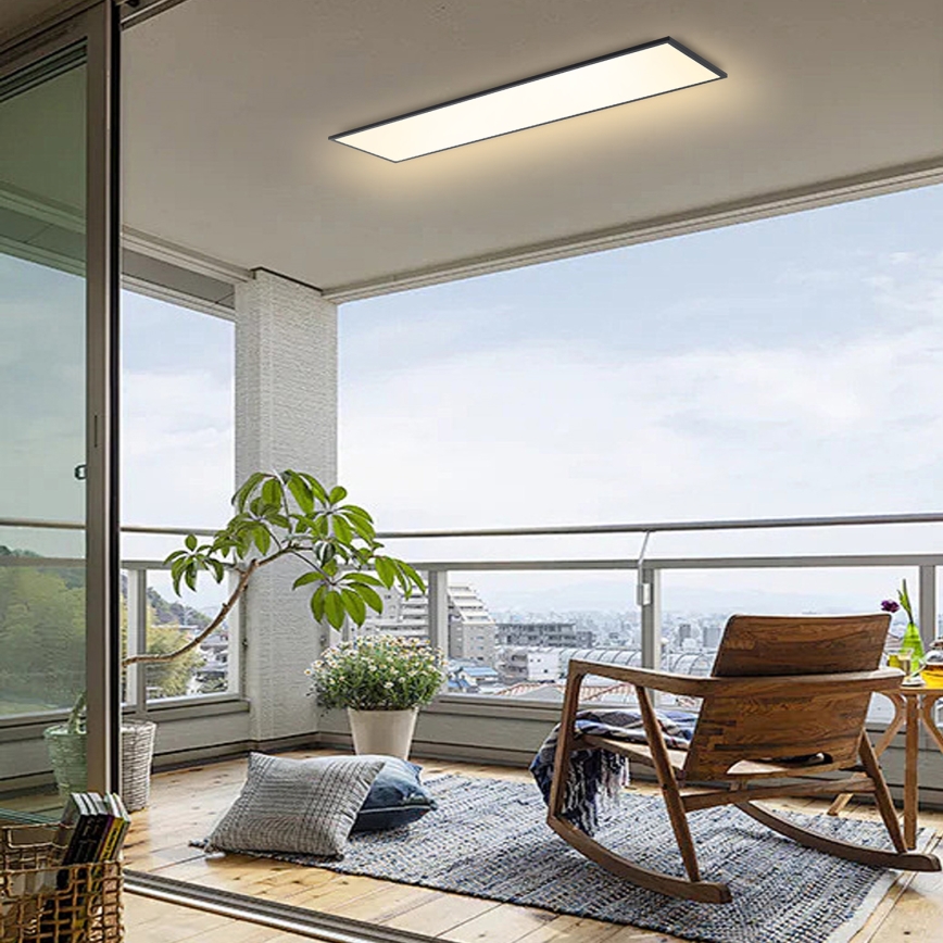 Brilagi - Plafoniera LED dimmerabile SLIMFRAME LED/58W/230V 120x30 cm 3000-6000K nera + telecomando