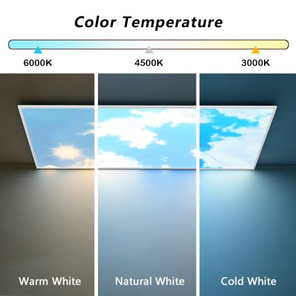 Brilagi - Plafoniera LED dimmerabile SLIMFRAME SKY LED/80W/230V 120x60 cm 3000-6000K argento/blu + telecomando
