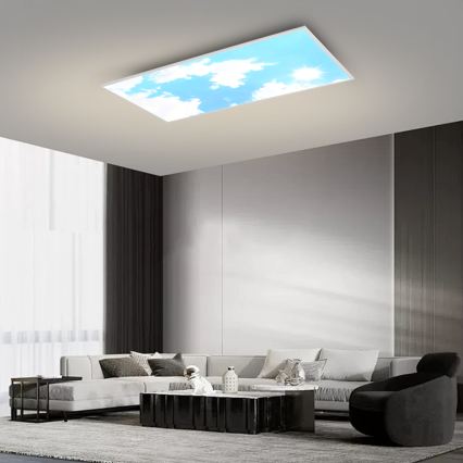 Brilagi - Plafoniera LED dimmerabile SLIMFRAME SKY LED/80W/230V 120x60 cm 3000-6000K argento/blu + telecomando