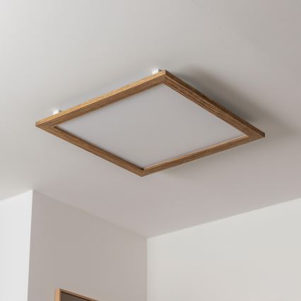 Brilagi - Plafoniera LED dimmerabile SLIMFRAME WOOD LED/58W/230V 64x64 cm 3000-6000K marrone + telecomando