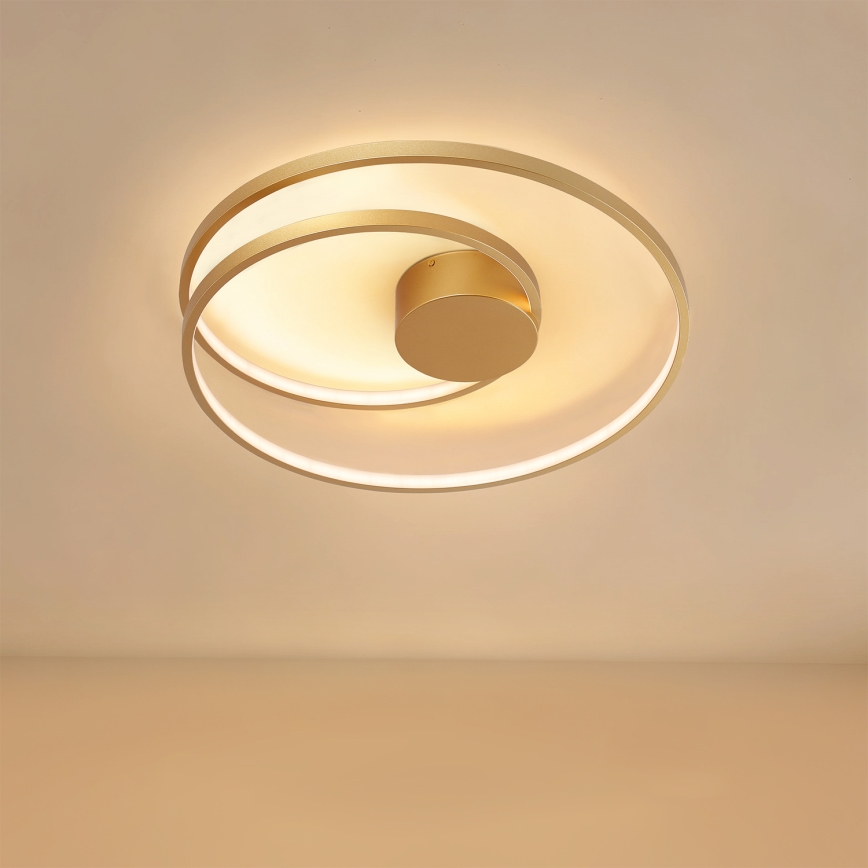 Brilagi - Plafoniera LED dimmerabile TWISTER LED/48W/230V 3000-6000K Ø 50 cm, finitura dorata + telecomando incluso