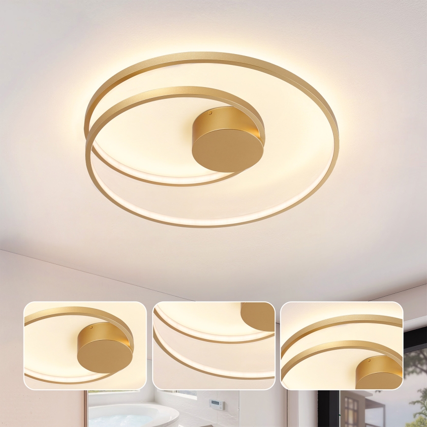 Brilagi - Plafoniera LED dimmerabile TWISTER LED/48W/230V 3000-6000K Ø 50 cm, finitura dorata + telecomando incluso