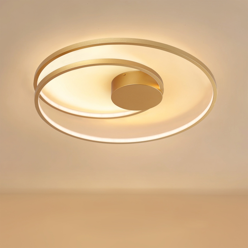 Brilagi - Plafoniera LED dimmerabile TWISTER LED/75W/230V 3000-6000K Ø 70 cm finitura oro + telecomando