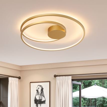 Brilagi - Plafoniera LED dimmerabile TWISTER LED/75W/230V 3000-6000K Ø 70 cm finitura oro + telecomando