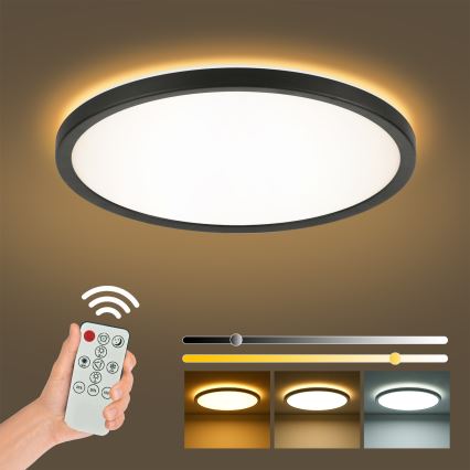 Brilagi - Plafoniera dimmerabile LED ULTRA SLIM/18W/230V 2700-6500K Ø 30 cm nera + telecomando