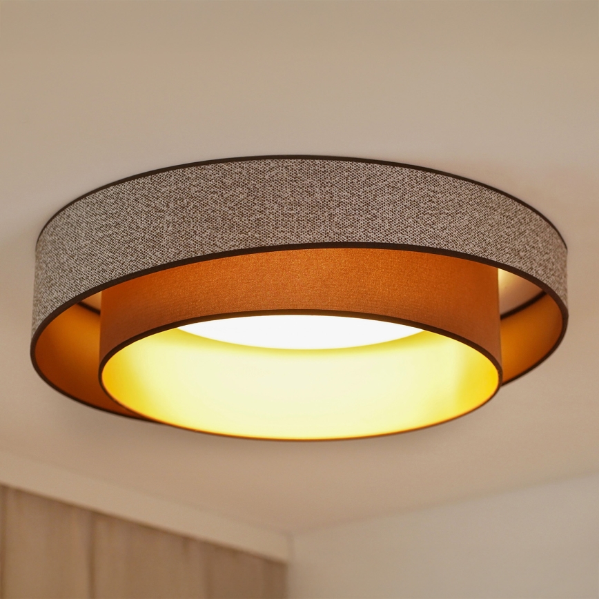 Brilagi - Plafoniera LED dimmerabile VEGAS SHINE LED/24W/230V diametro 60 cm 3000/4000/6500K marrone + telecomando